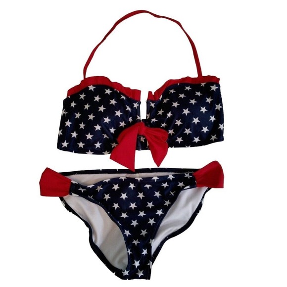 Lauren James Other - Lauren James Red White Blue Bikini Swimsuit America Patriotic Padded